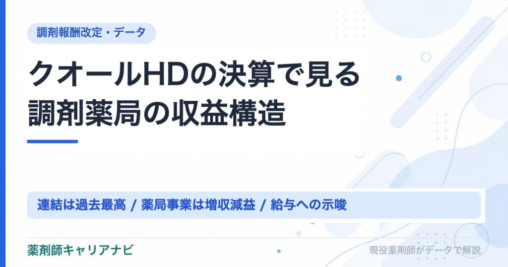 クオールHDの決算で見る調剤薬局の収益構造