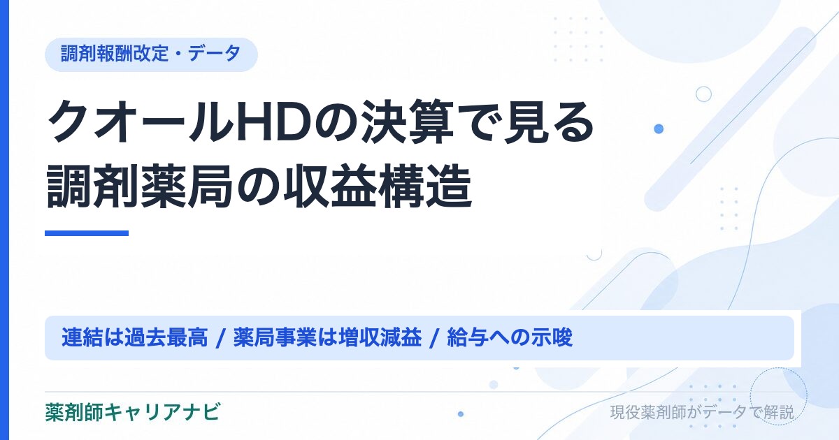 クオールHDの決算で見る調剤薬局の収益構造